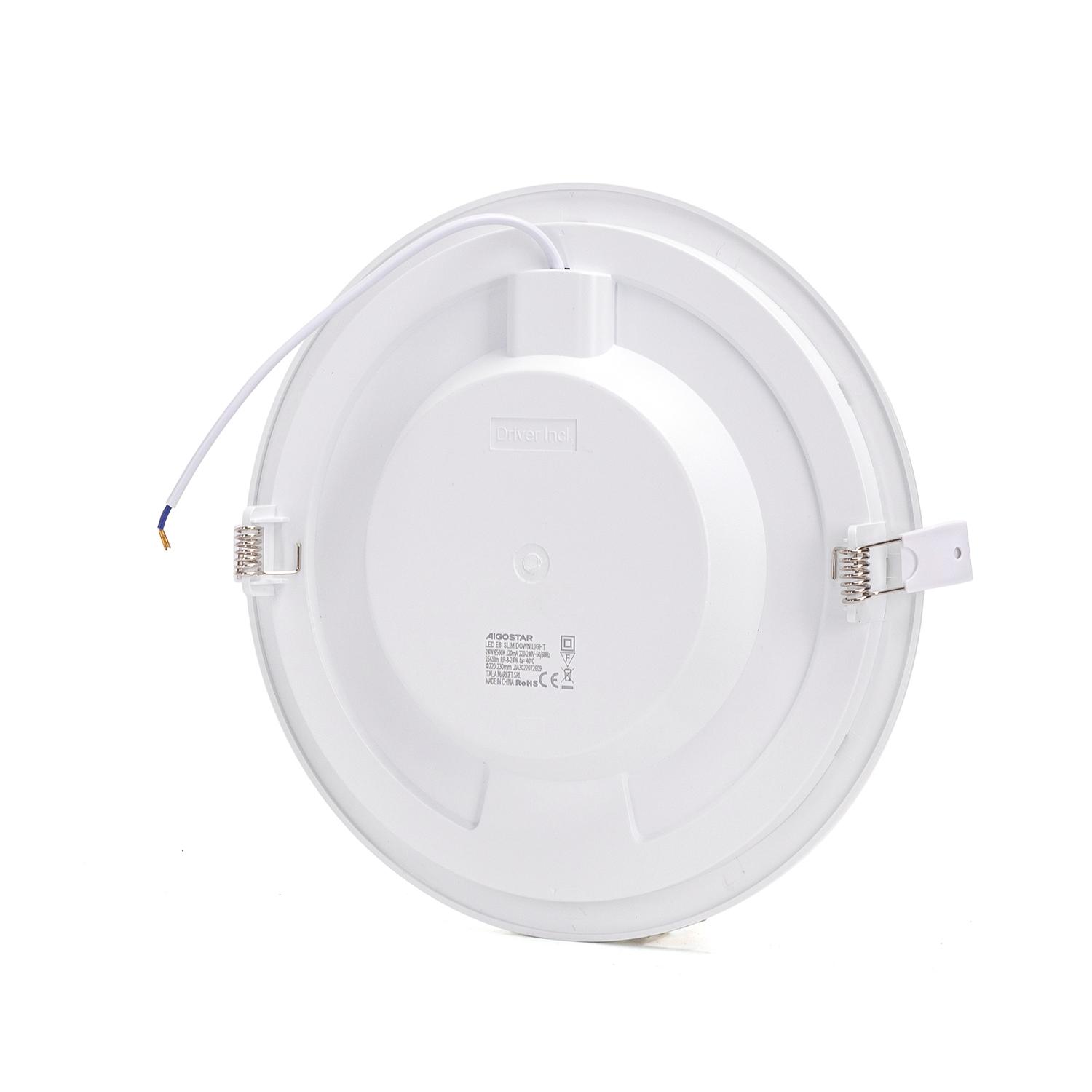 E6 LED Ultra-thin Flush-mounted Round Downlight 24W White Light