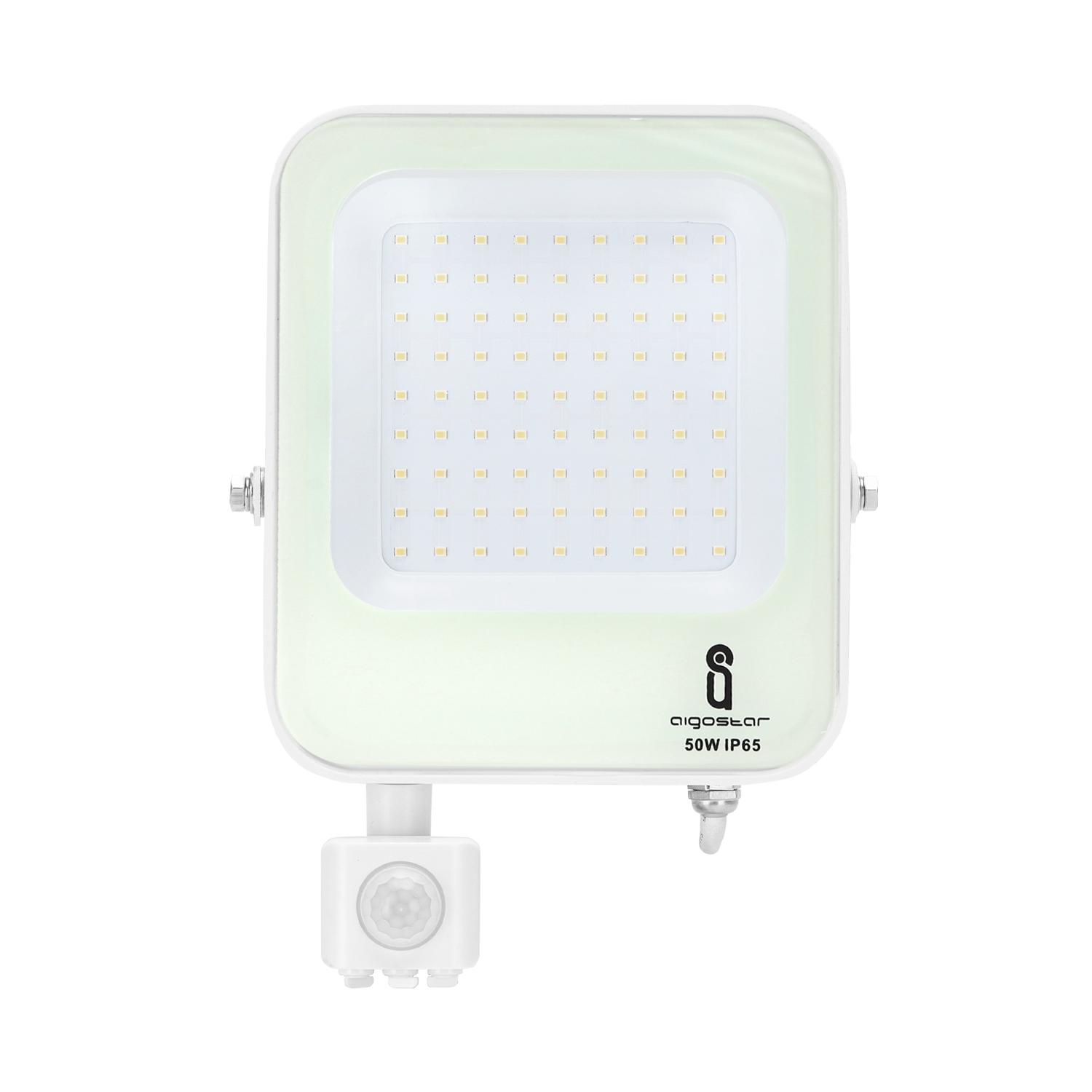 LED Floodlight with Sensor White 50W