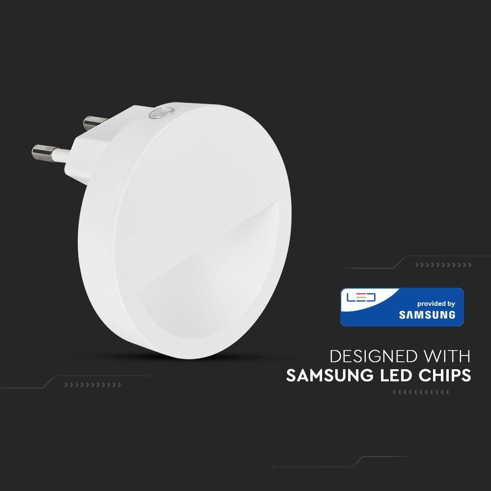 VT-86 0.45W LED NIGHT LIGHT(EU PLUG) SAMSUNG CHIP 3000K ROUND