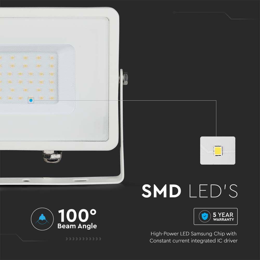 30W Naświetlacz LED SMD, Chip SAMSUNG, Barwa:3000K, Obudowa: Biała, VTAC, SKU 21403