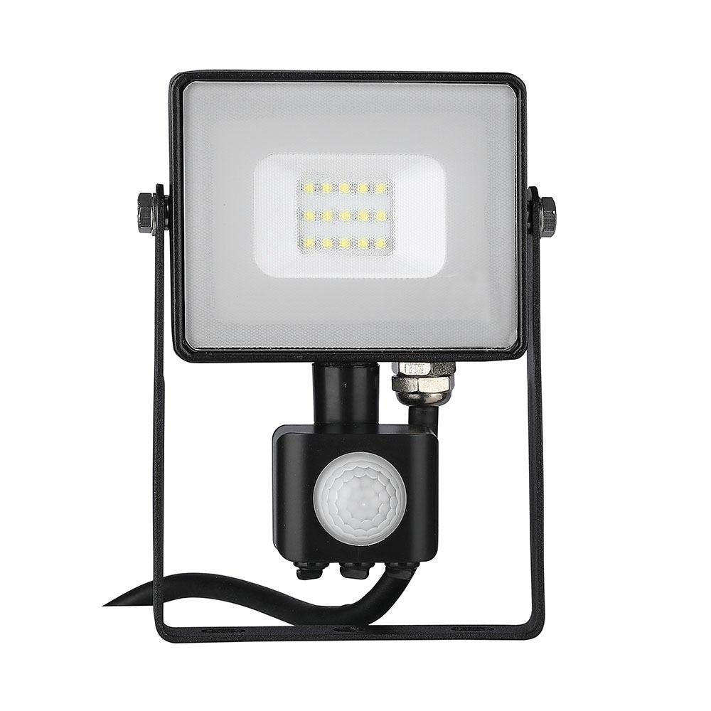 VT-10-S 10W SMD PIR SENSOR FLOODLIGHT SAMSUNG CHIP 6400K BLACK BODY