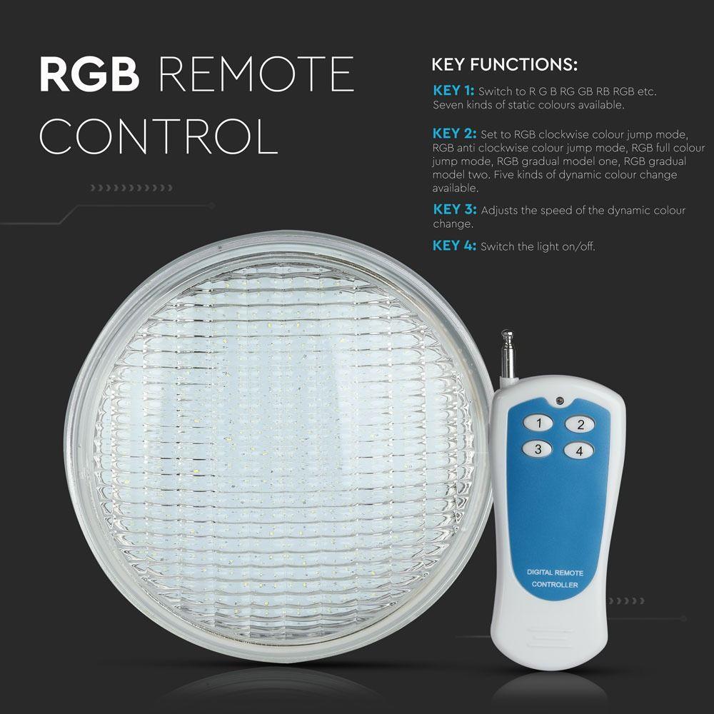 VT-1263 12W IP68 POOL LIGHT RGB WITH REMOTE CONTROL PAR56