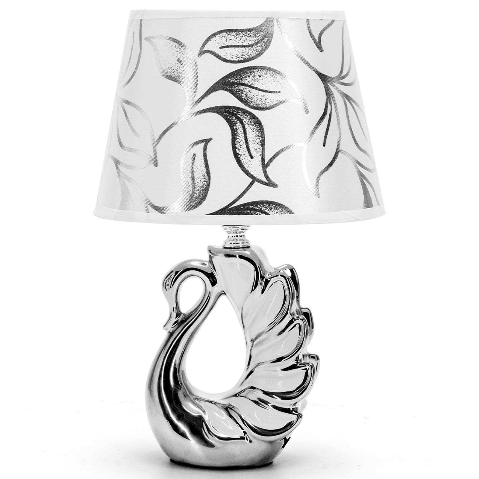 Ceramic Table Lamp with Swan Base E14  (Bulb Not Included)