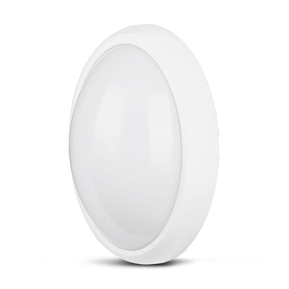 12WPlafon LED Owalny, IP54, Barwa:3000K, Obudowa: Biała, VTAC, SKU 1351