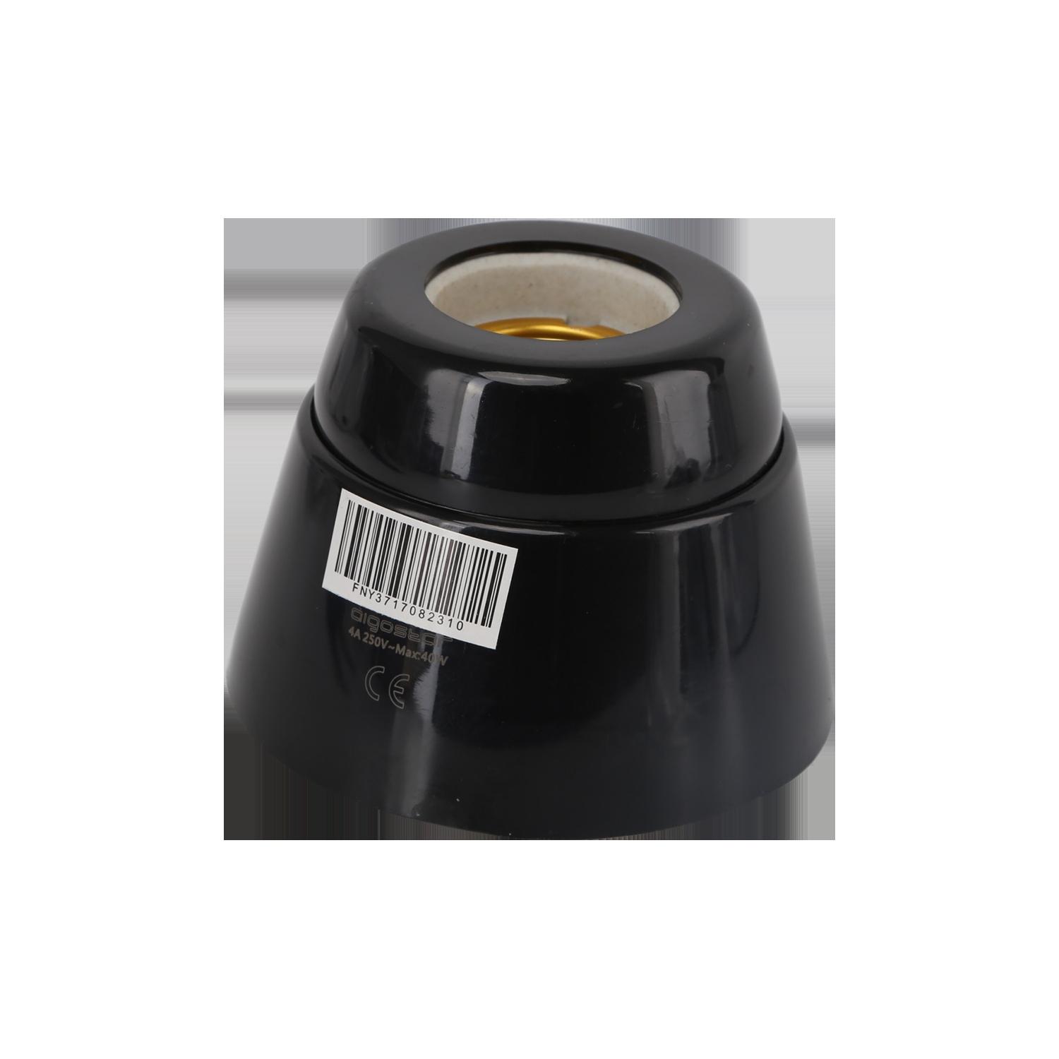 E27 Ceramic Lamp Holder Black