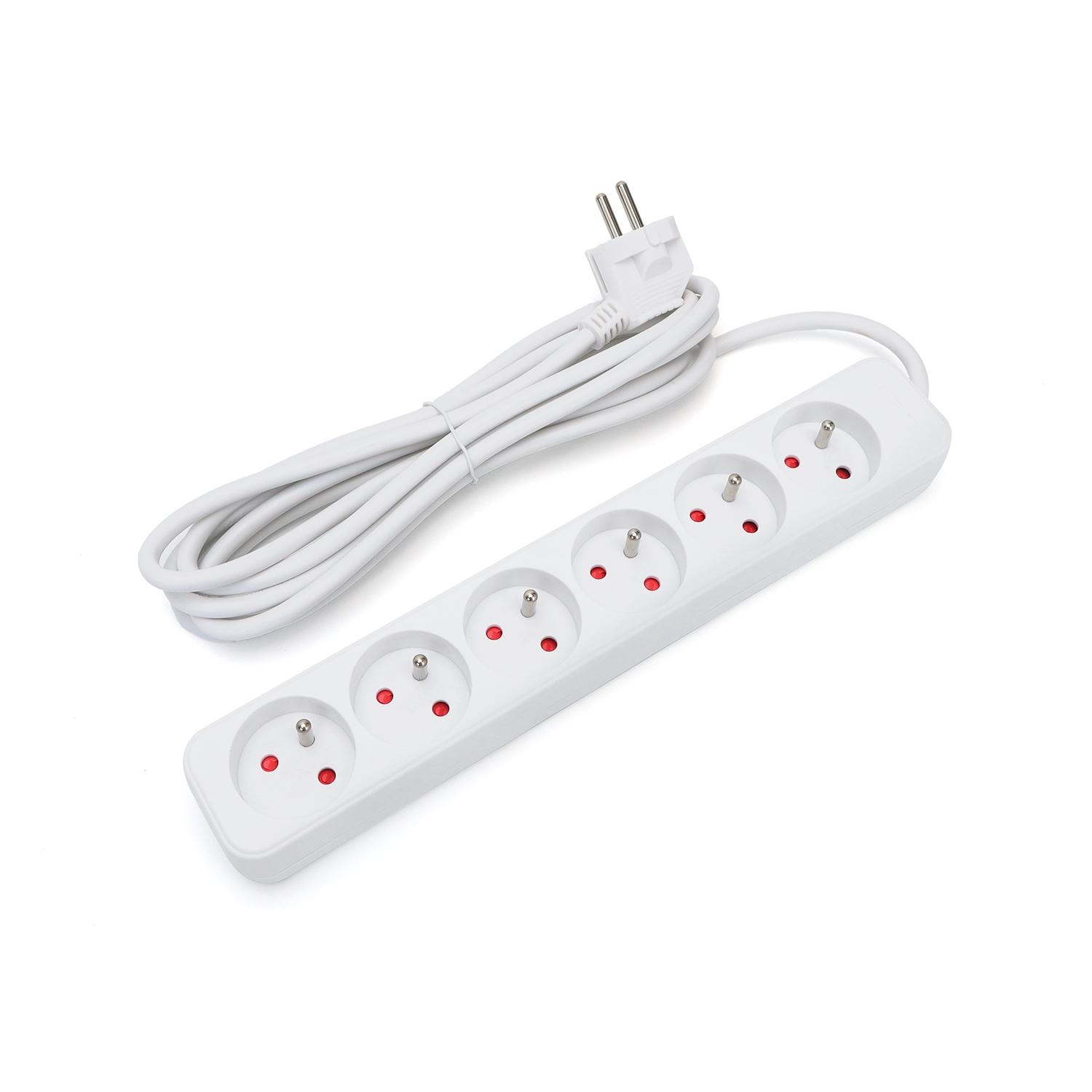 Power strips 6-way 3m H05VV-F 3G1.0m㎡ White