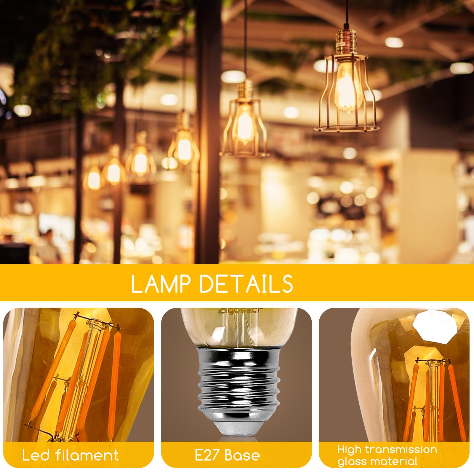 LED Filament Bulb (Amber) ST64 E27 4W