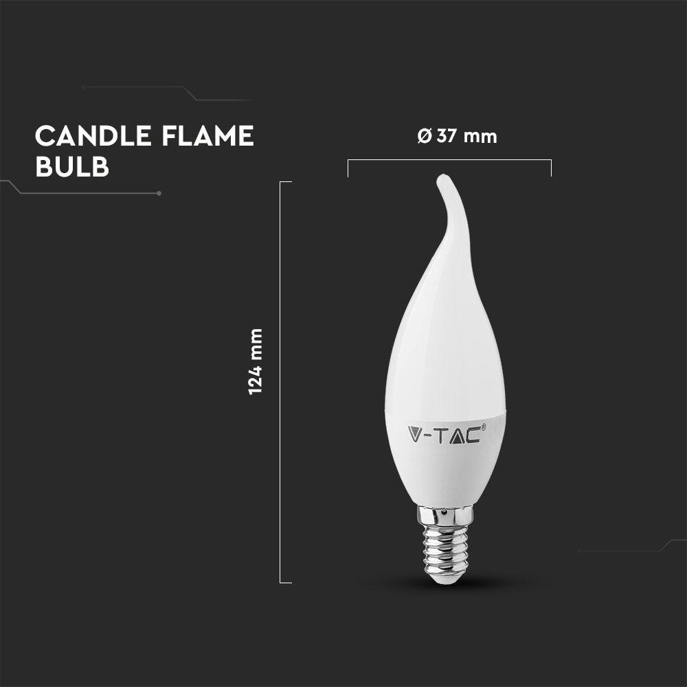 VT-258 5.5W PLASTIC CANDLE FLAME BULB SAMSUNG CHIP 4000K E14