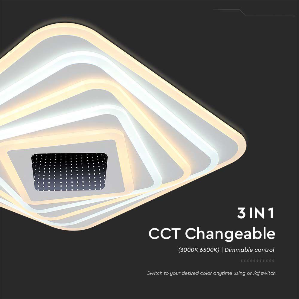 VT-7958 150W LED SMART DECORATIVE CEILING LAMP 50x50x7CM 3IN1 DIMMABLE+REMOTE CONTROL