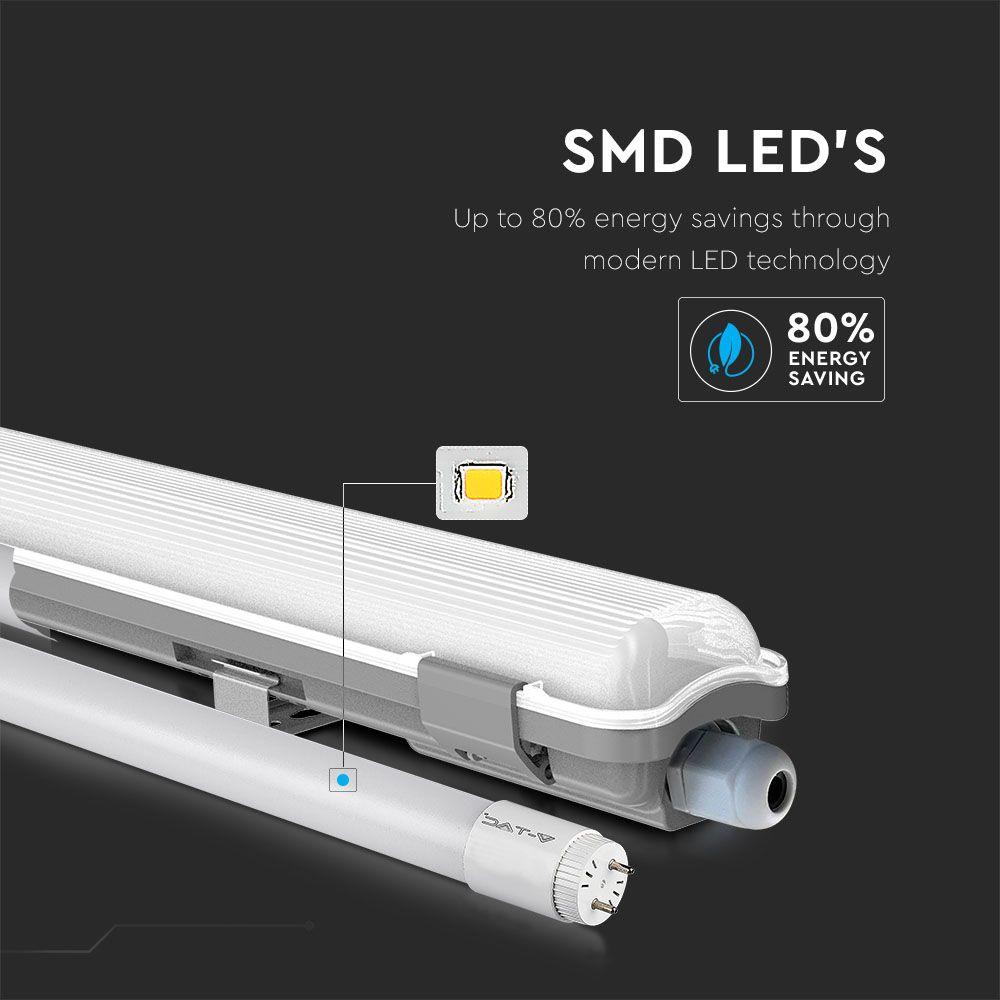 VT-15028 1X22W WATERPROOF FITTING (150CM) WITH LED TUBE 4000K IP65