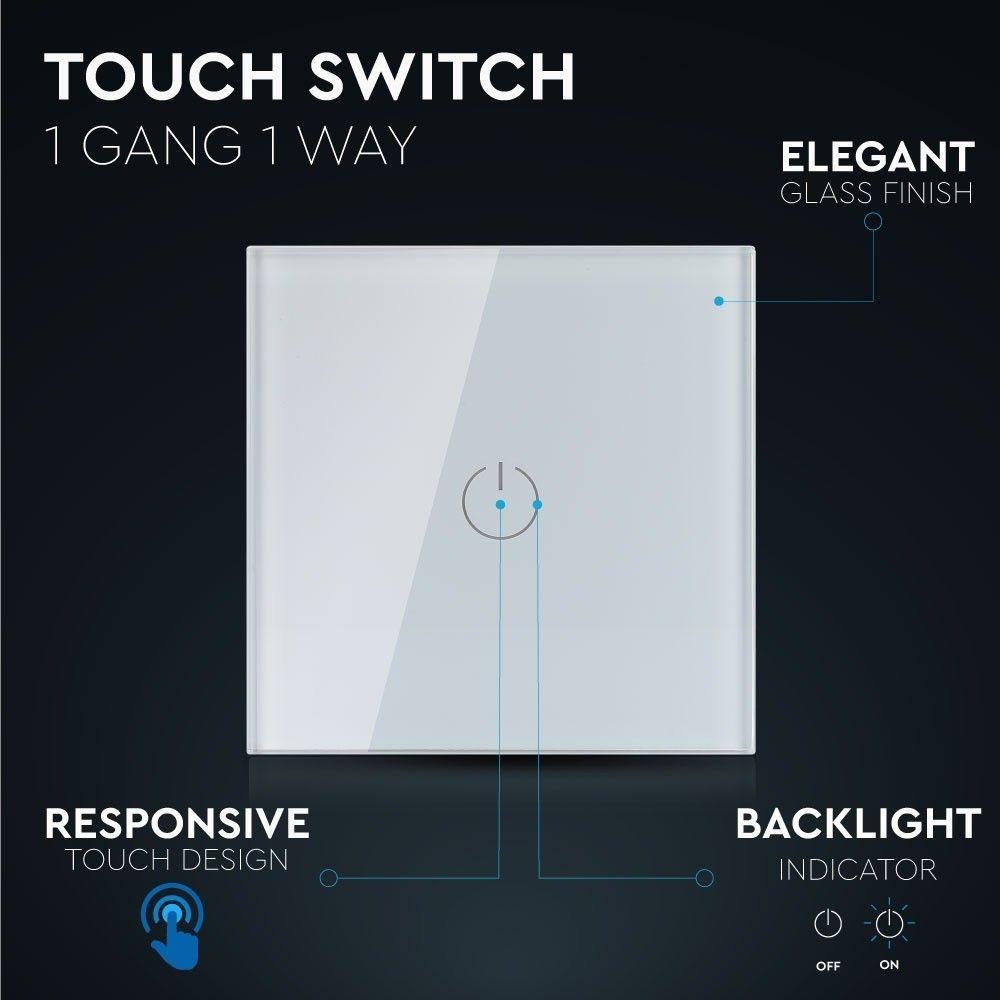 VT-5111 1 GANG 1 WAY TOUCH SWITCH-WHITE