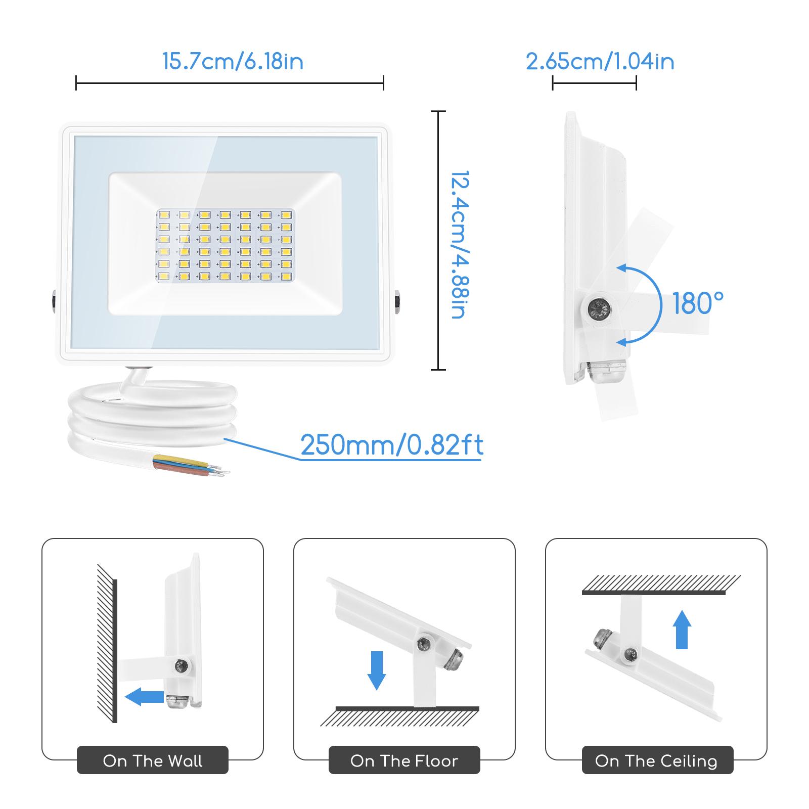 LED Slim Floodlight White 30W (Die-casting)