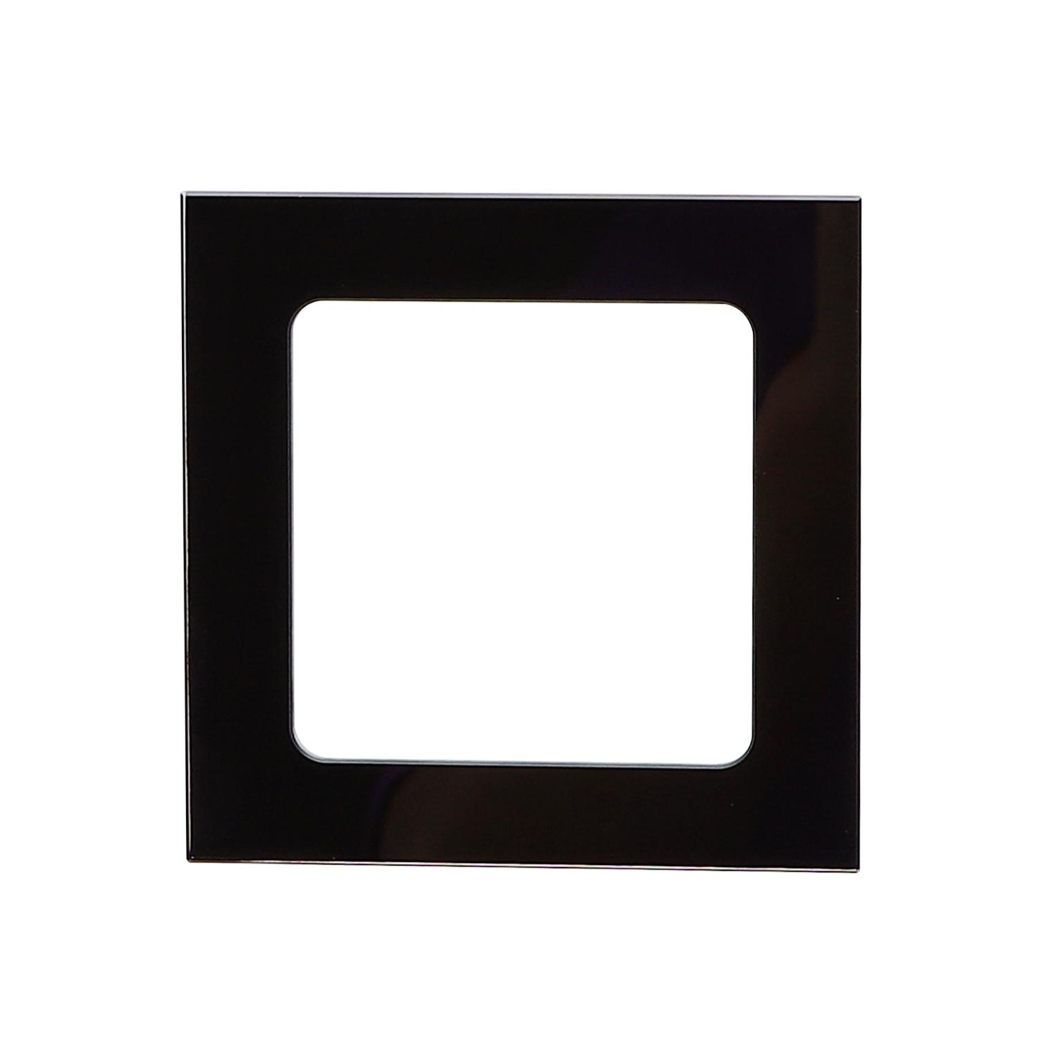 German-French One Gang Glass Wall Plate Black