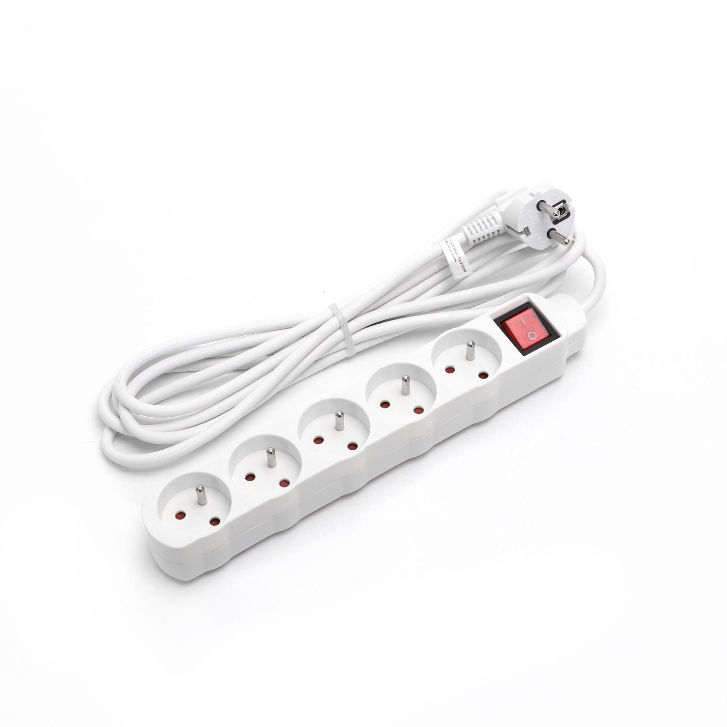 Power strips 5-way 3m H05VV-F 3G1.0m㎡ White