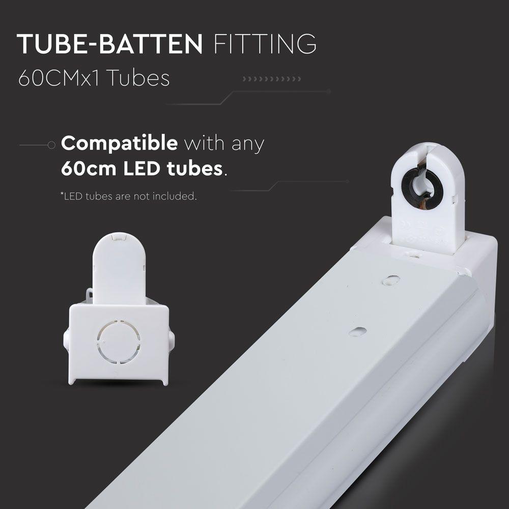 VT-16010 LED TUBE FITTINGS 60CM BATTEN FITTING IP20