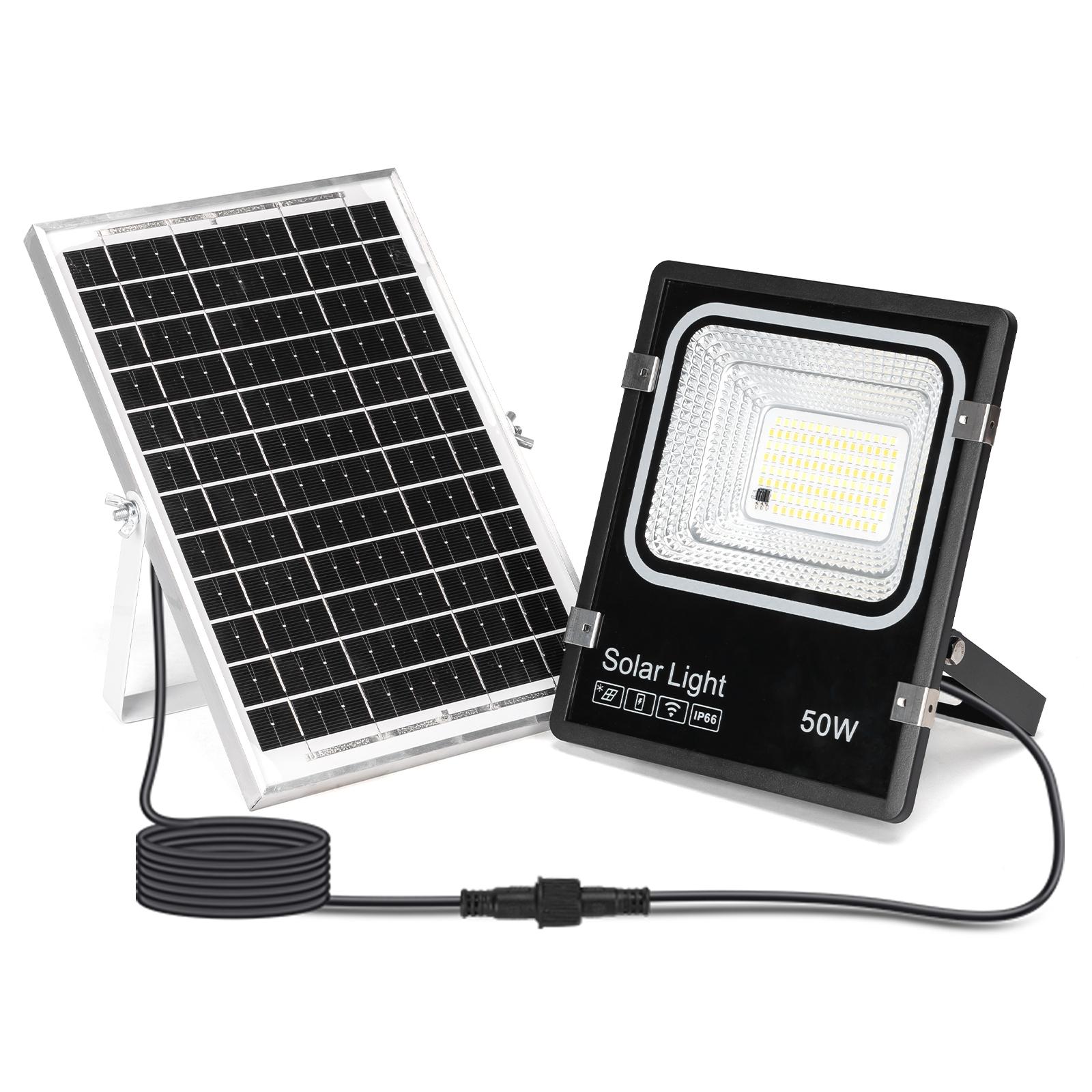 LED FLOOD LIGHT WITH SOLAR PANEL /08 Series/ 5M LINE/50W /CCT