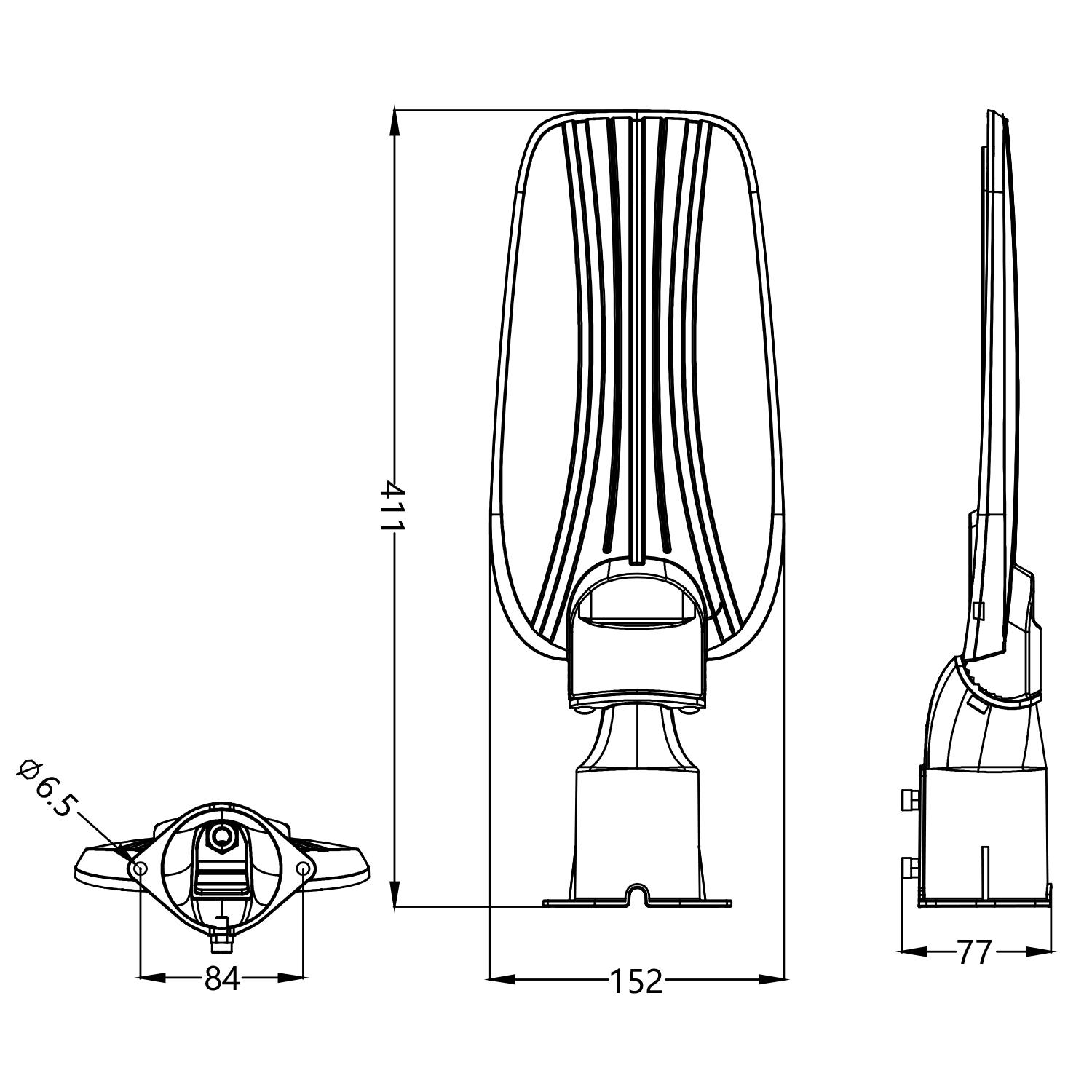 DOB LED slim street light 50W