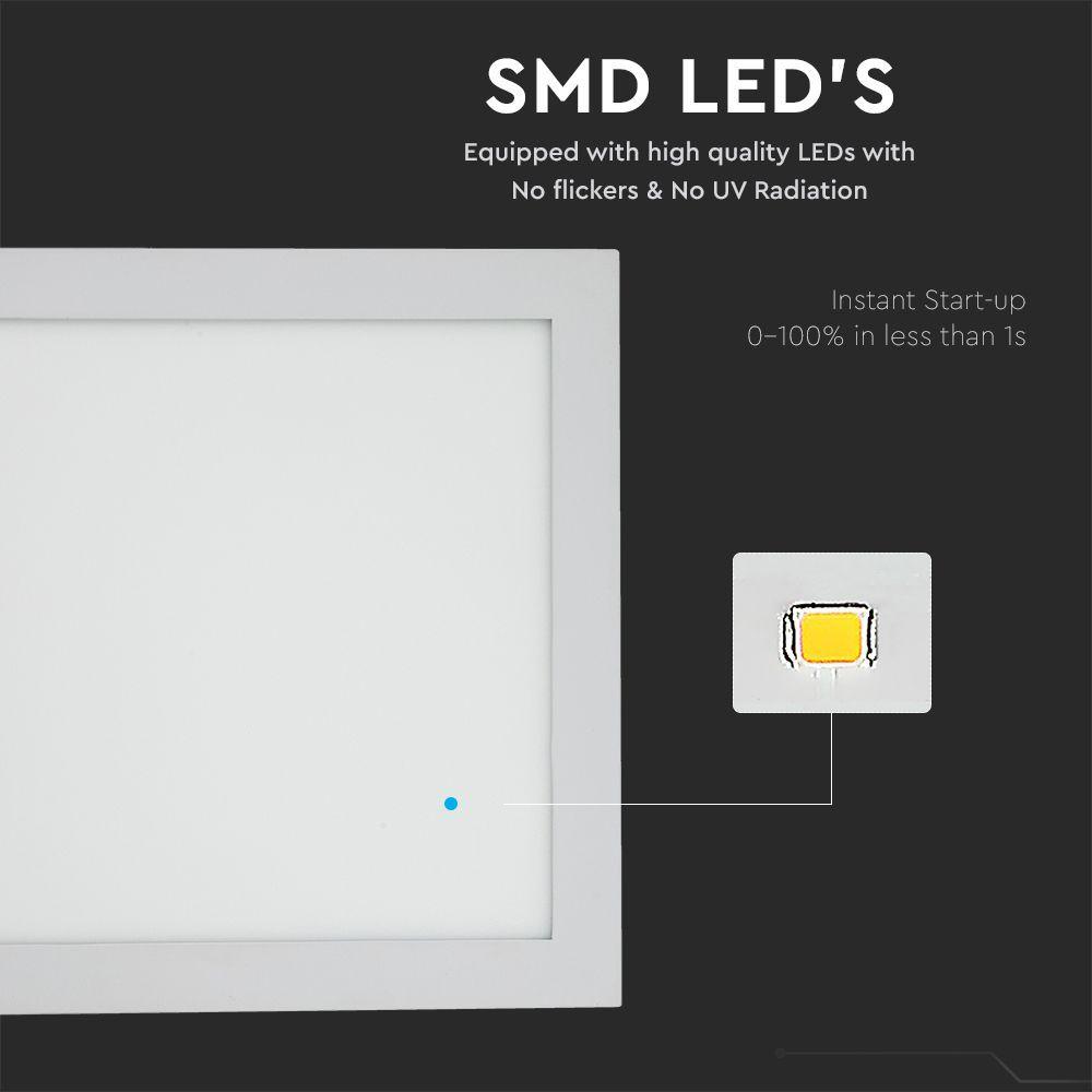 24W Panel LED, Barwa:3000K, Kwadratowa, VTAC, SKU 4887