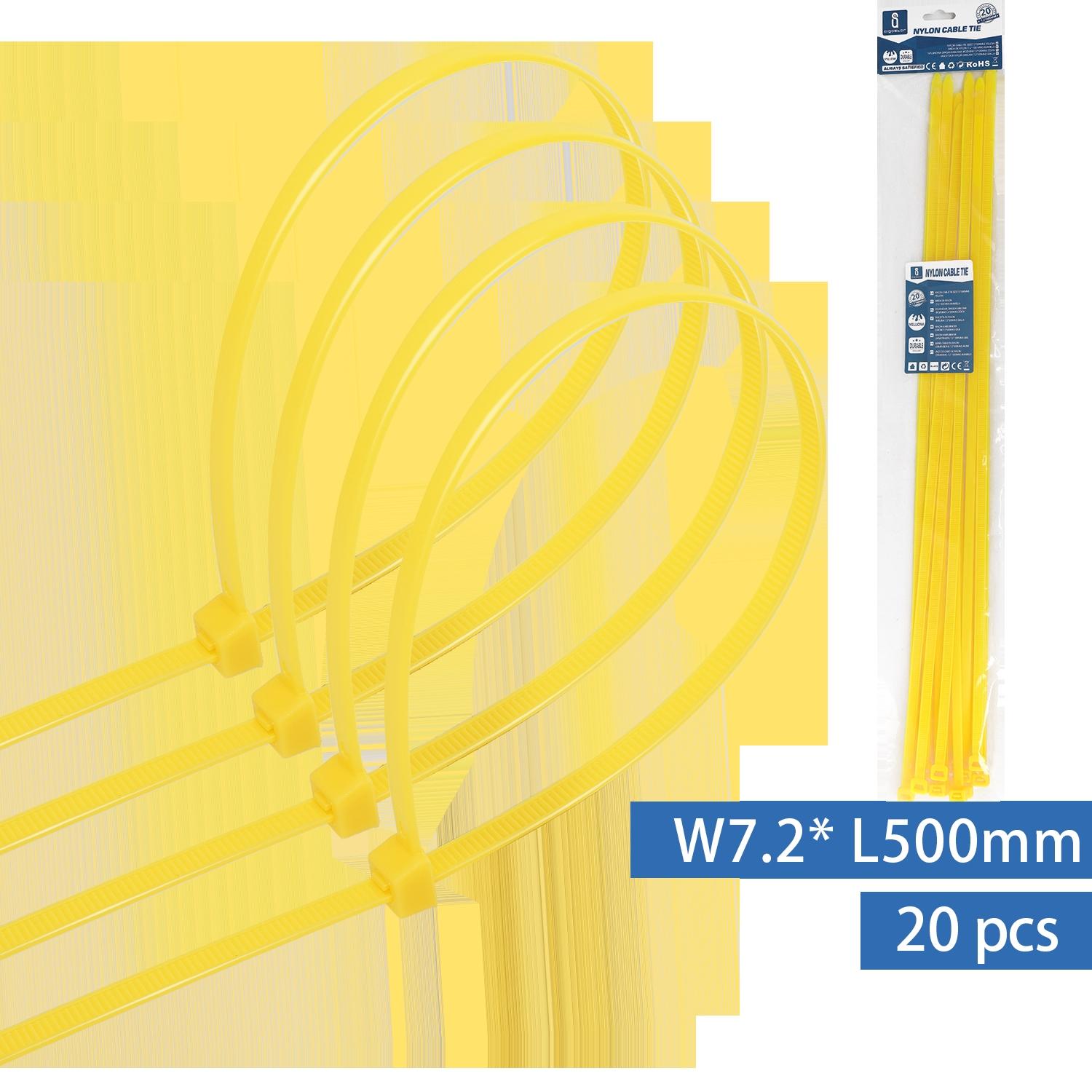 Nylon Cable Ties W7.2*L500mm Yellow