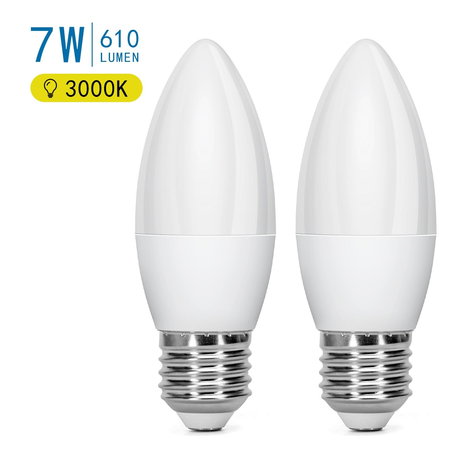 LED E27 7W C37 2pcs