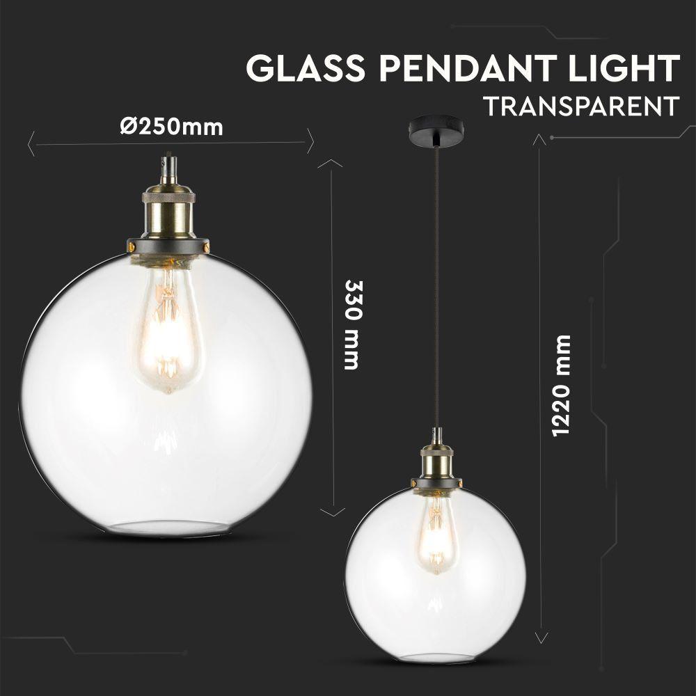 VT-7250 E27 GLASS PENDANT LIGHT-TRANSPARENT