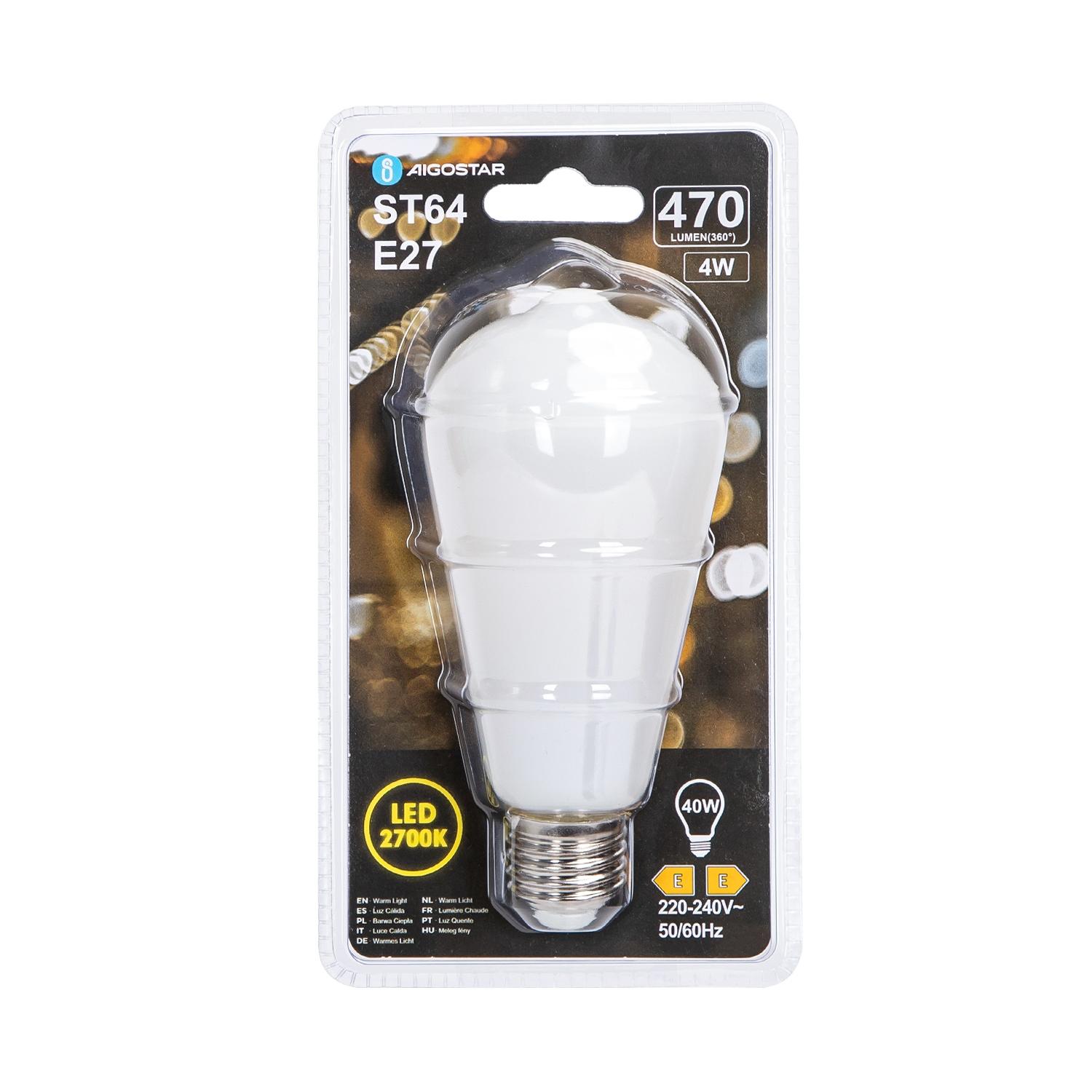 LED milky white lampshade filament bulb ST64 E27 4W