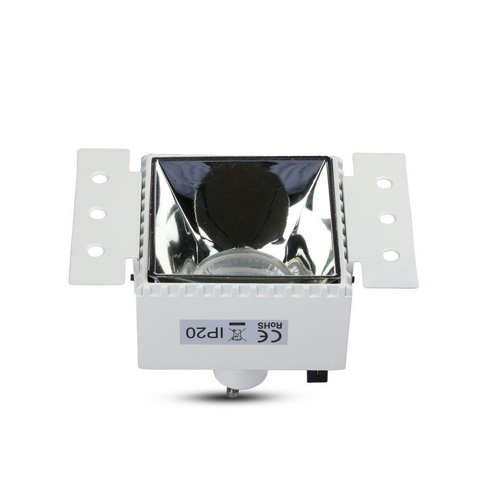 VT-890 GU10 FITTING SQUARE WITH WHITE FRAME+CHROME REFLECTOR