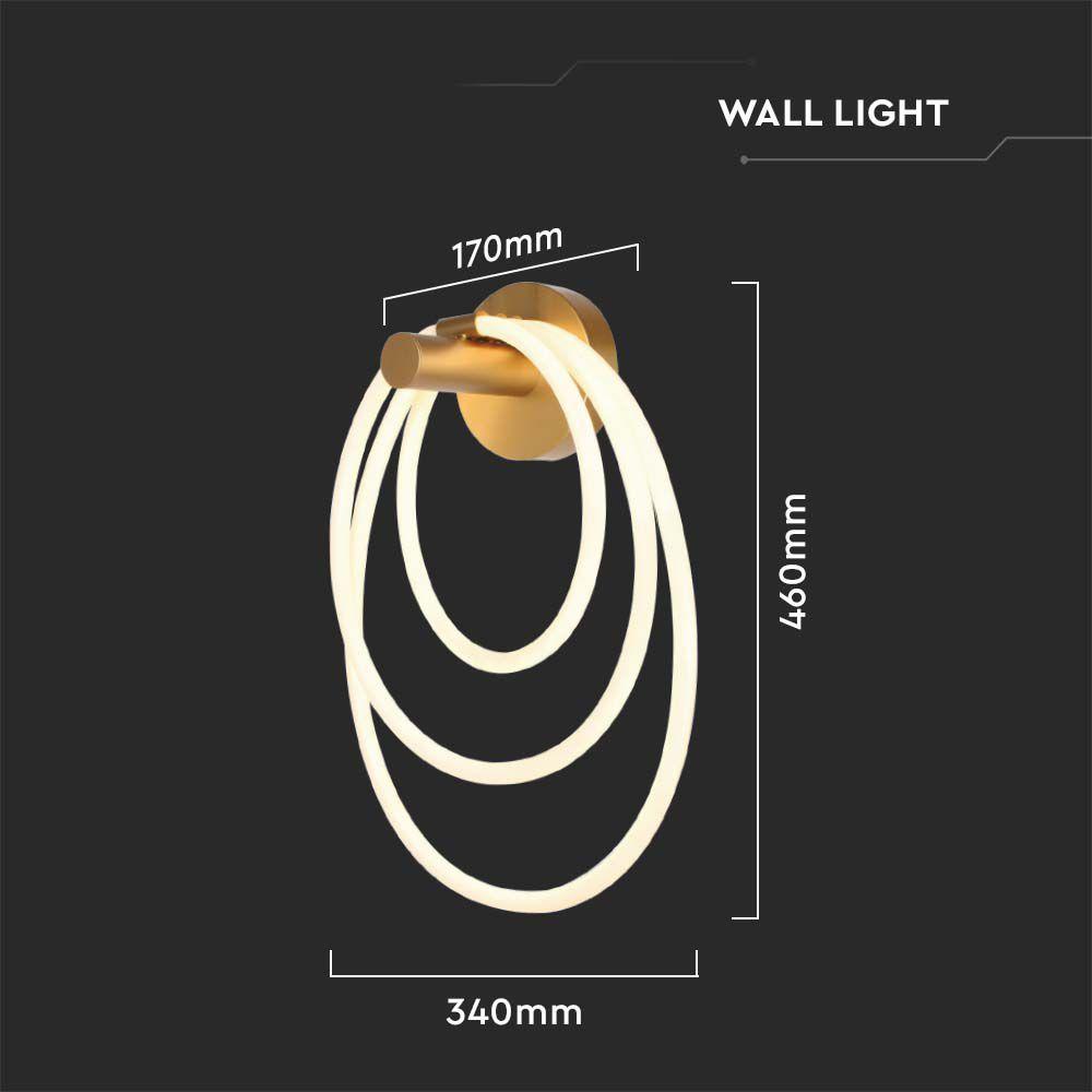 VT-7927 37W LED WALL LAMP D:35xW18xH50CM 3000K GOLD BODY