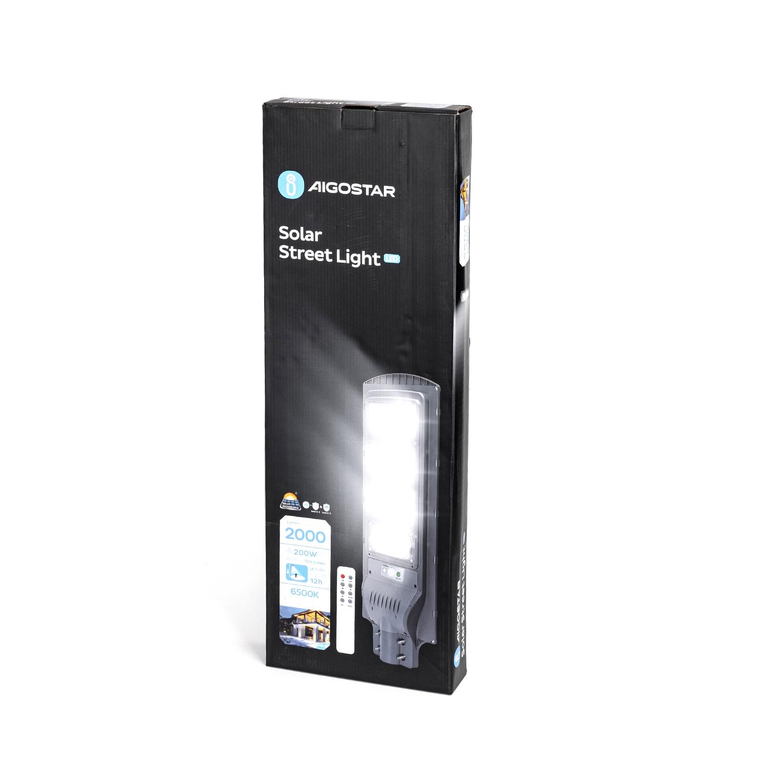 Lampa uliczna/Street Light z czujnikiem- solarna 200W 6500K