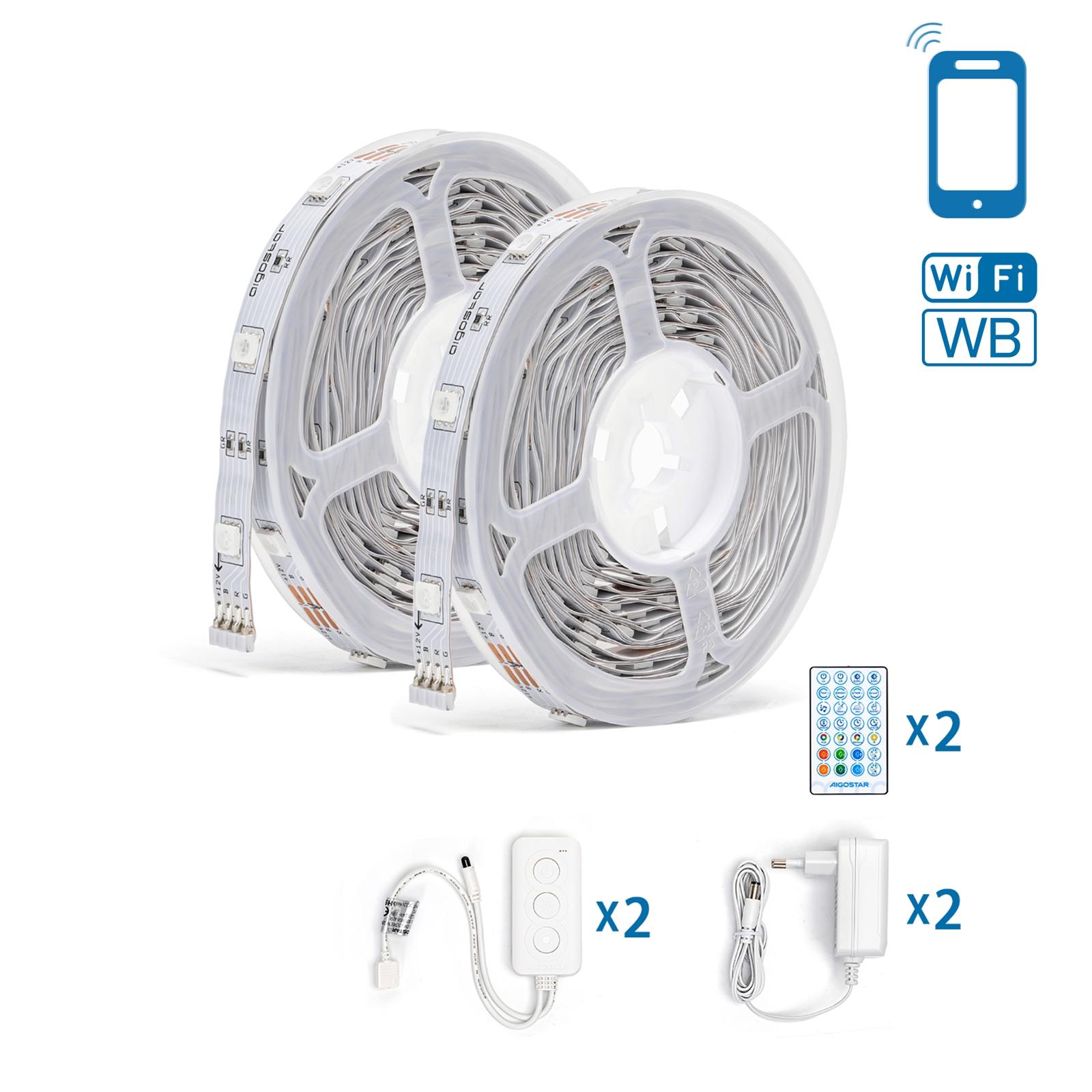 Inteligentna taśma LED WB Wi-FI o niskim napięciu  18W 1*5 m (2 zestawy)