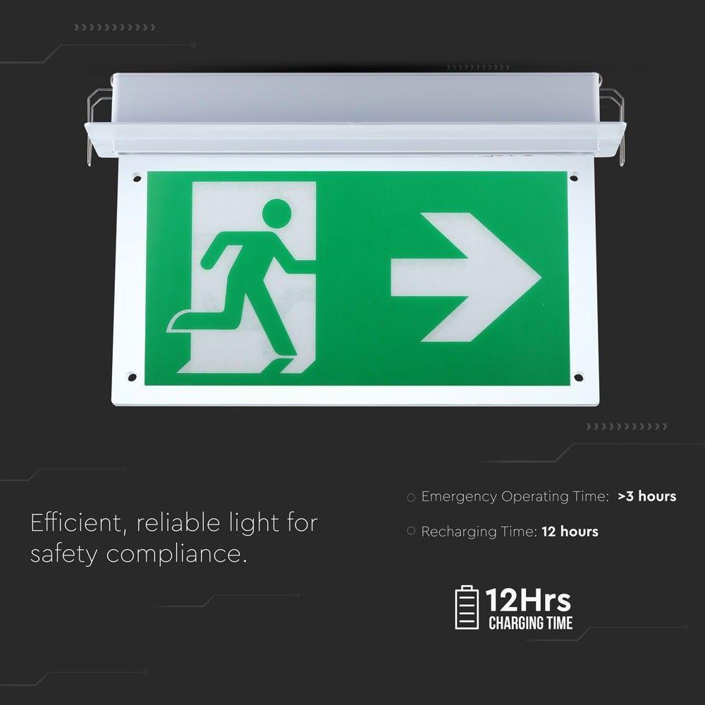 2W Oprawa Awaryjna LED, Chip SAMSUNG, Barwa:6000K, VTAC, SKU 835