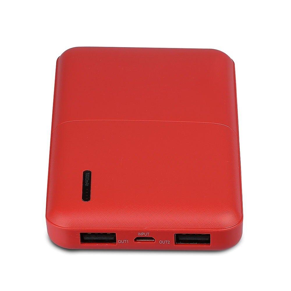 Power Bank, 3.7V/10000mAh, Czerwony, VTAC, SKU 8899