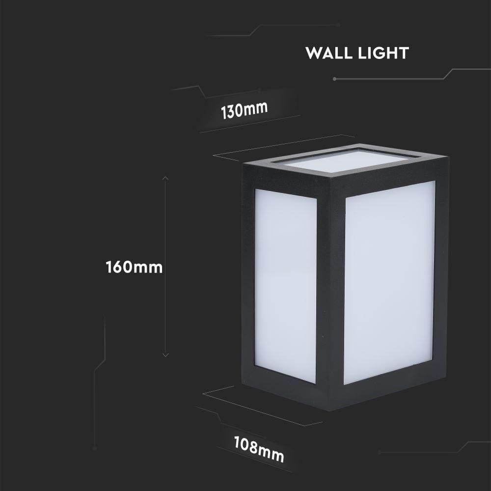 12W Lampa ścienna LED, Barwa:3000K, Obudowa: Czarna, VTAC, SKU 8340