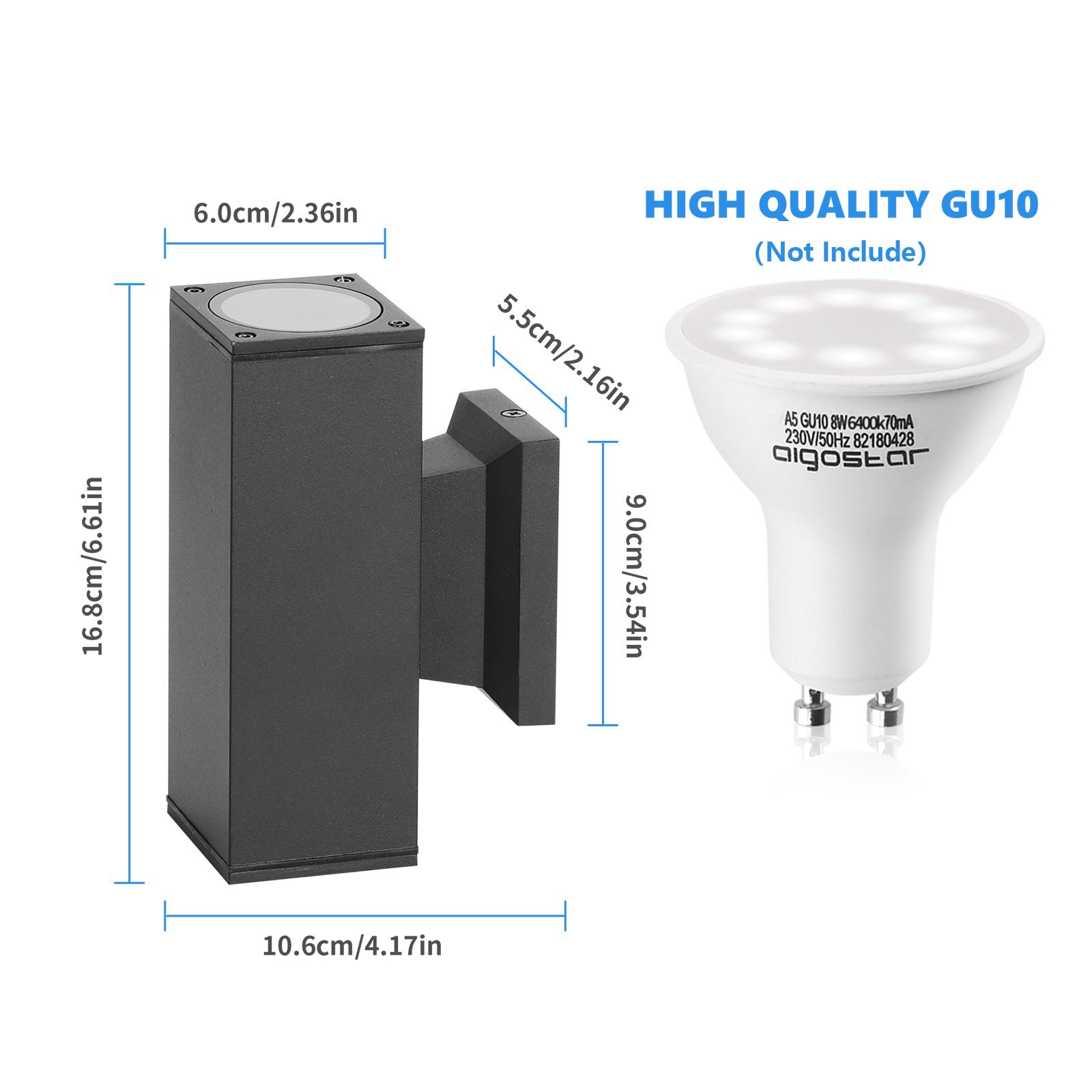 Two-way Wall Light Black (Without Light Source) GU10