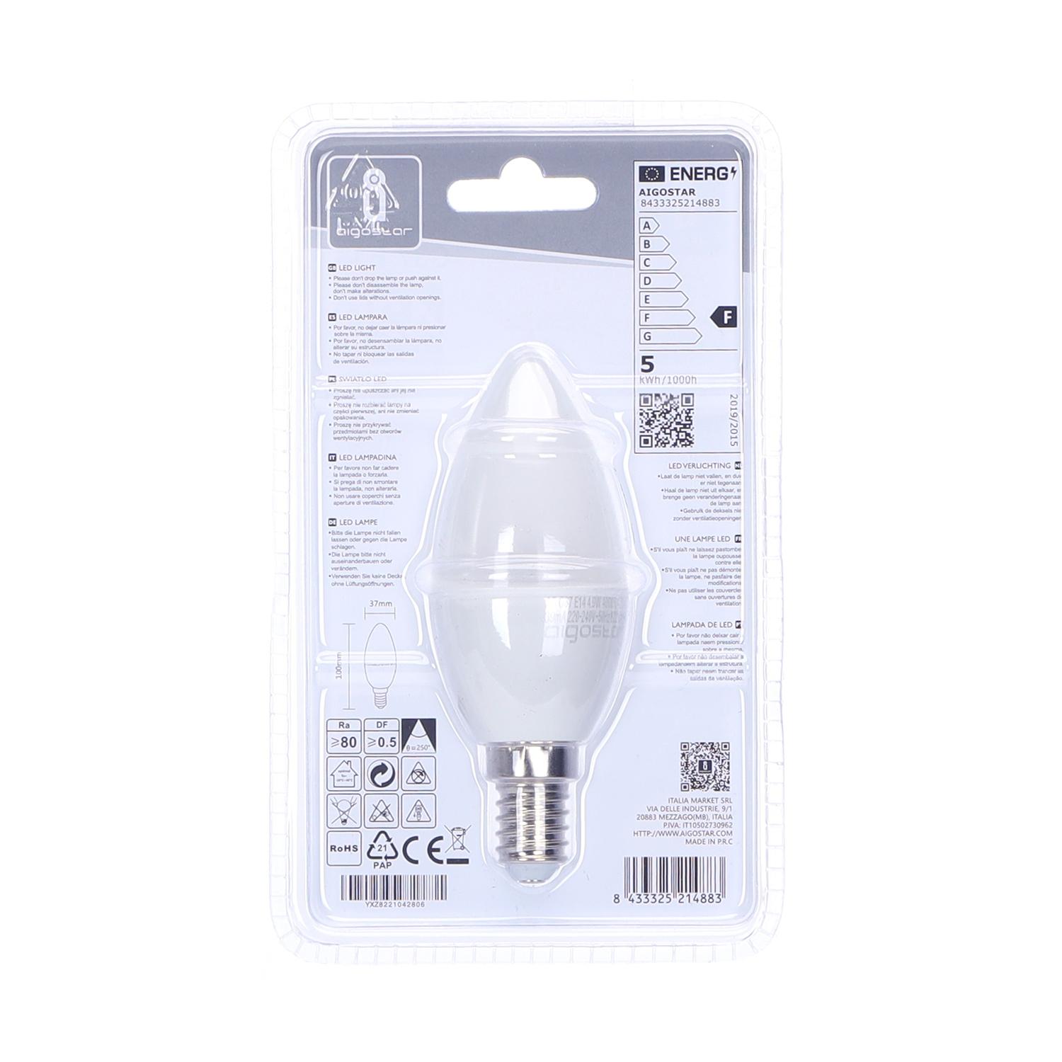 LED E14 4.9W C37