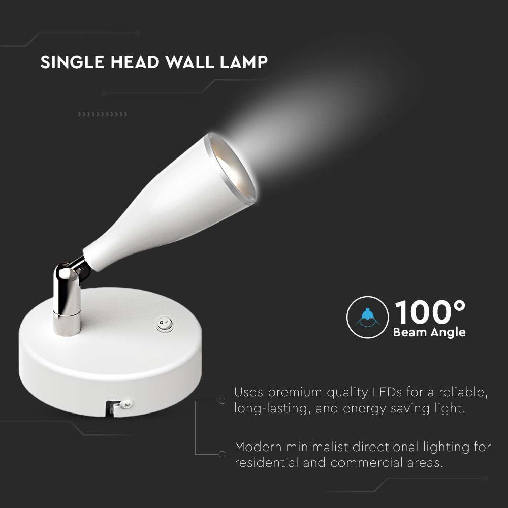 VT-805 4.5W LED WALL LAMP WITH SWITCH 4000K WHITE