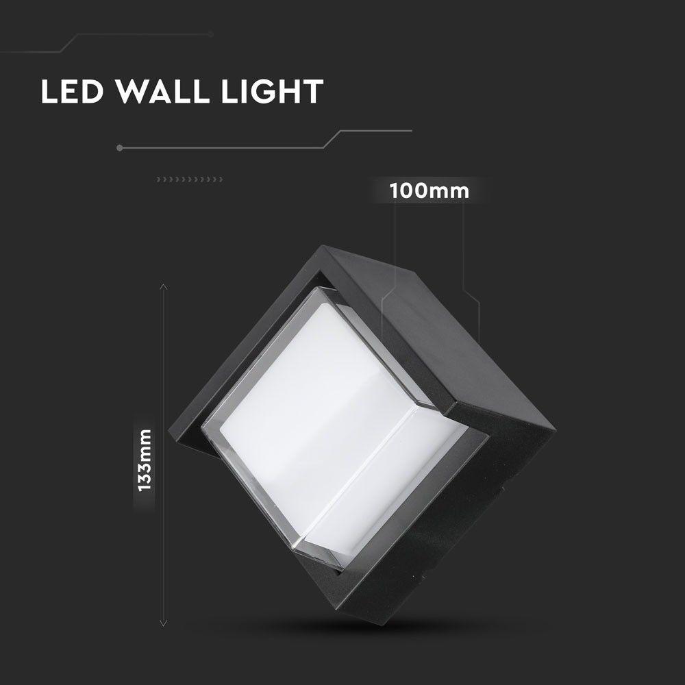 VT-831 6W LED WALL LIGHT WITH CAP COVER 3000K BLACK-SQUARE