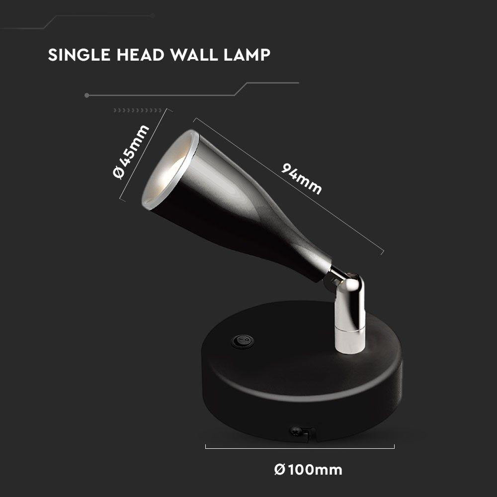 VT-805 4.5W LED WALL LIGHT WITH SWITCH 4000K BLACK