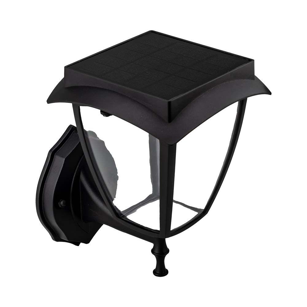 VT-982 LED SOLAR WALL LAMP 3000K+6000K MATT BLACK BODY