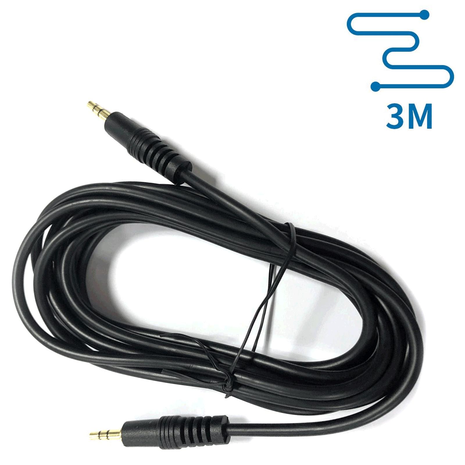 Kabel audio mini jack 3,5  mm męski/męski 3 m czarny