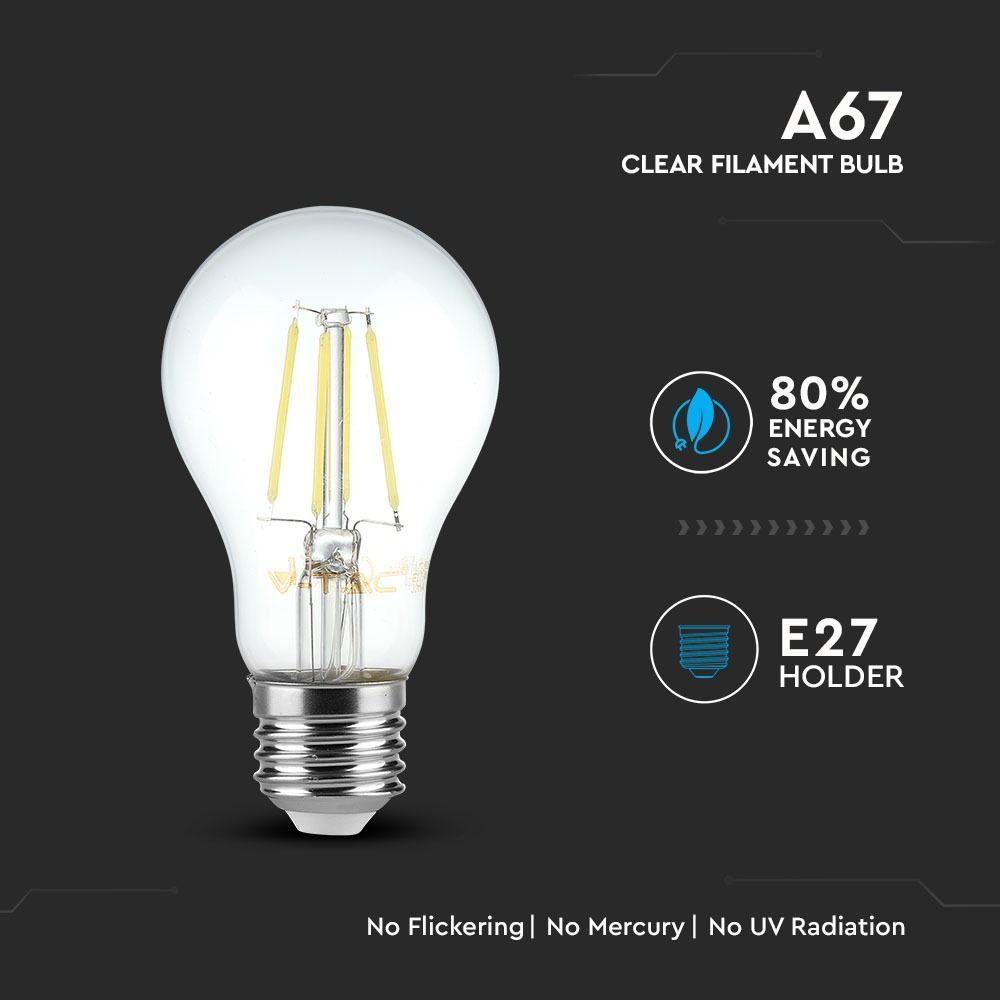 VT-1978 8W A67 LED FILAMENT BULB 6400K E27