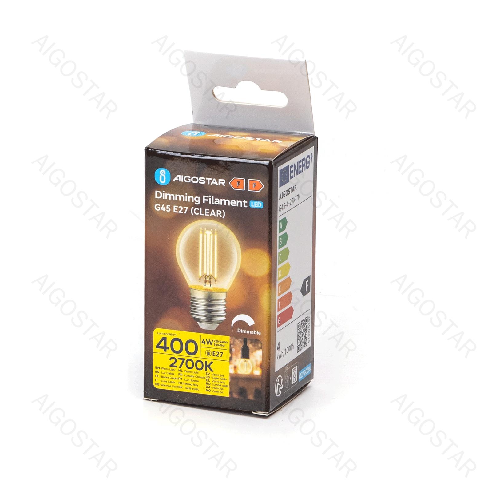 LED dimming filament G45 E27 4W 2700K