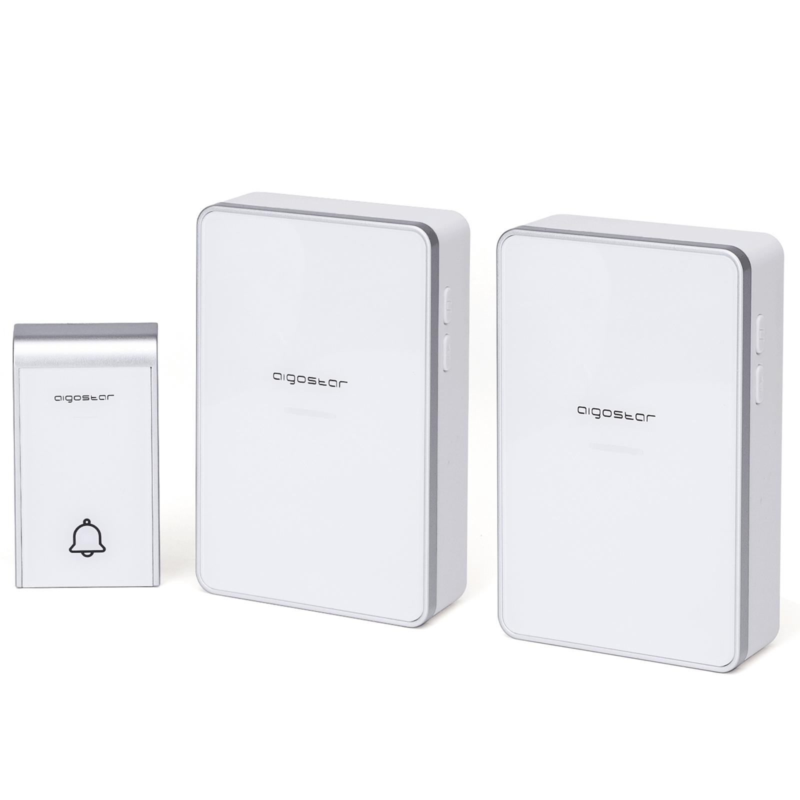 DC Wireless Digital Door Bell (one to two) White & Silvery