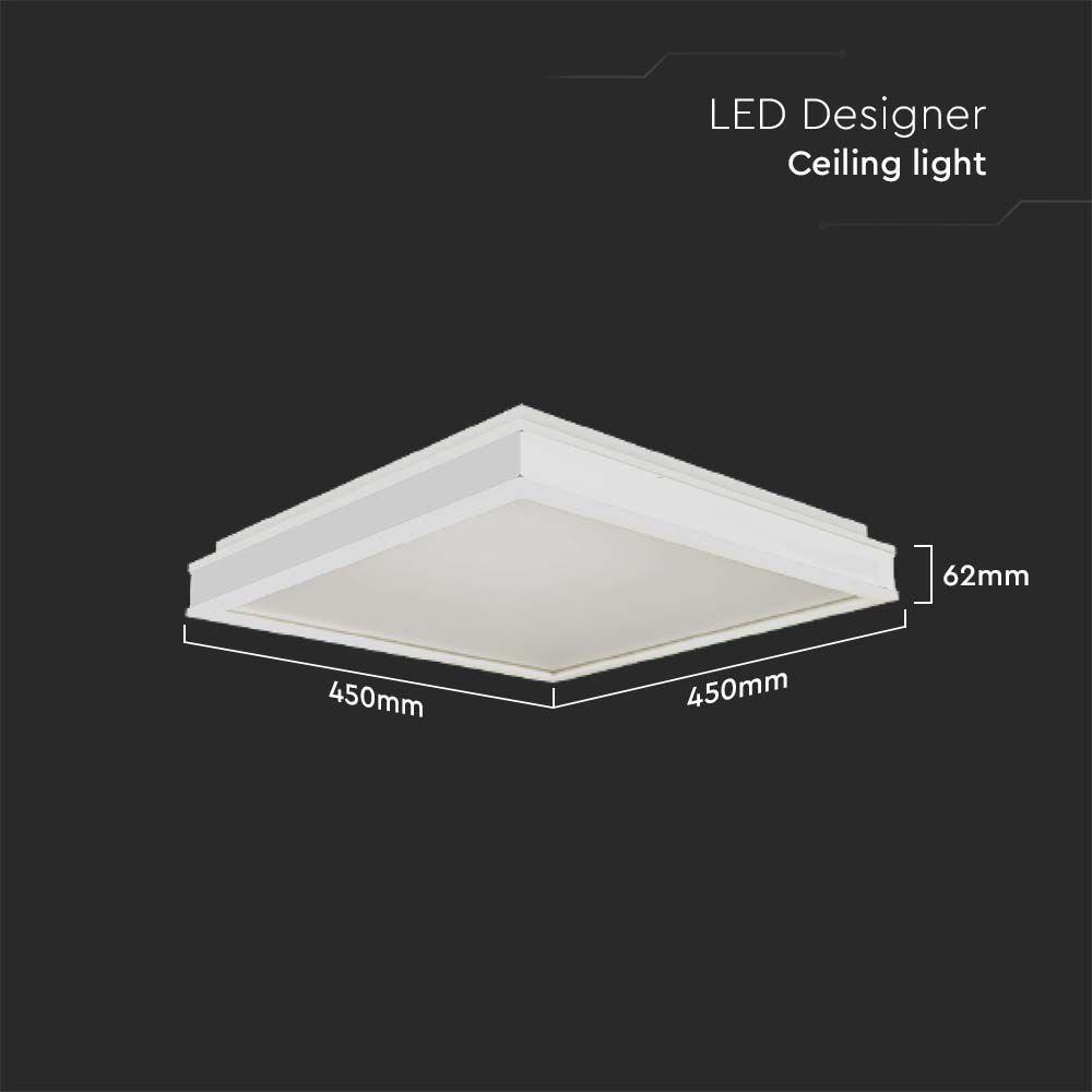 VT-7782 24W LED DESIGNER LIGHT 4000K WHITE SQ