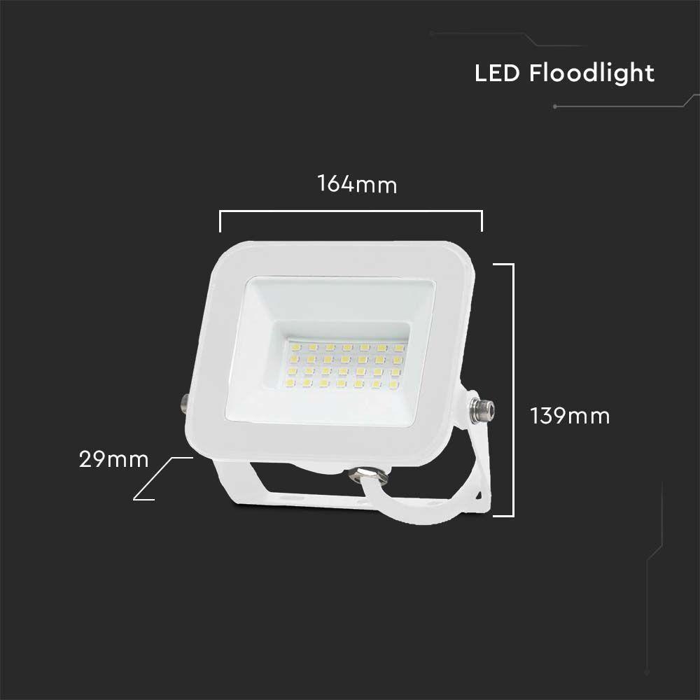 30W Naświetlacz LED SMD, Chip SAMSUNG, Barwa:4000K, Obudowa: Biała, VTAC, SKU 10024