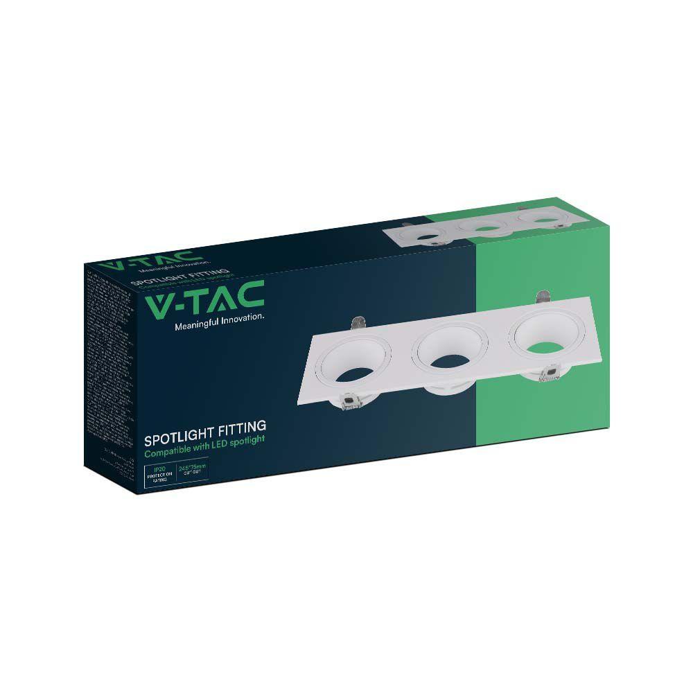 VT-441 3 HEAD SPOTLIGTH FITTINGS IRON+PC WHITE+WHITE