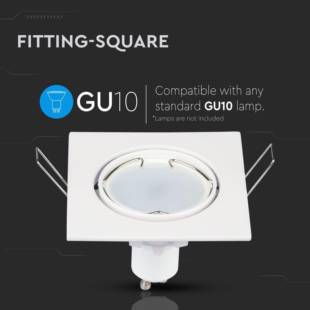 VT-779 GU10 FITTING SQUARE WHITE