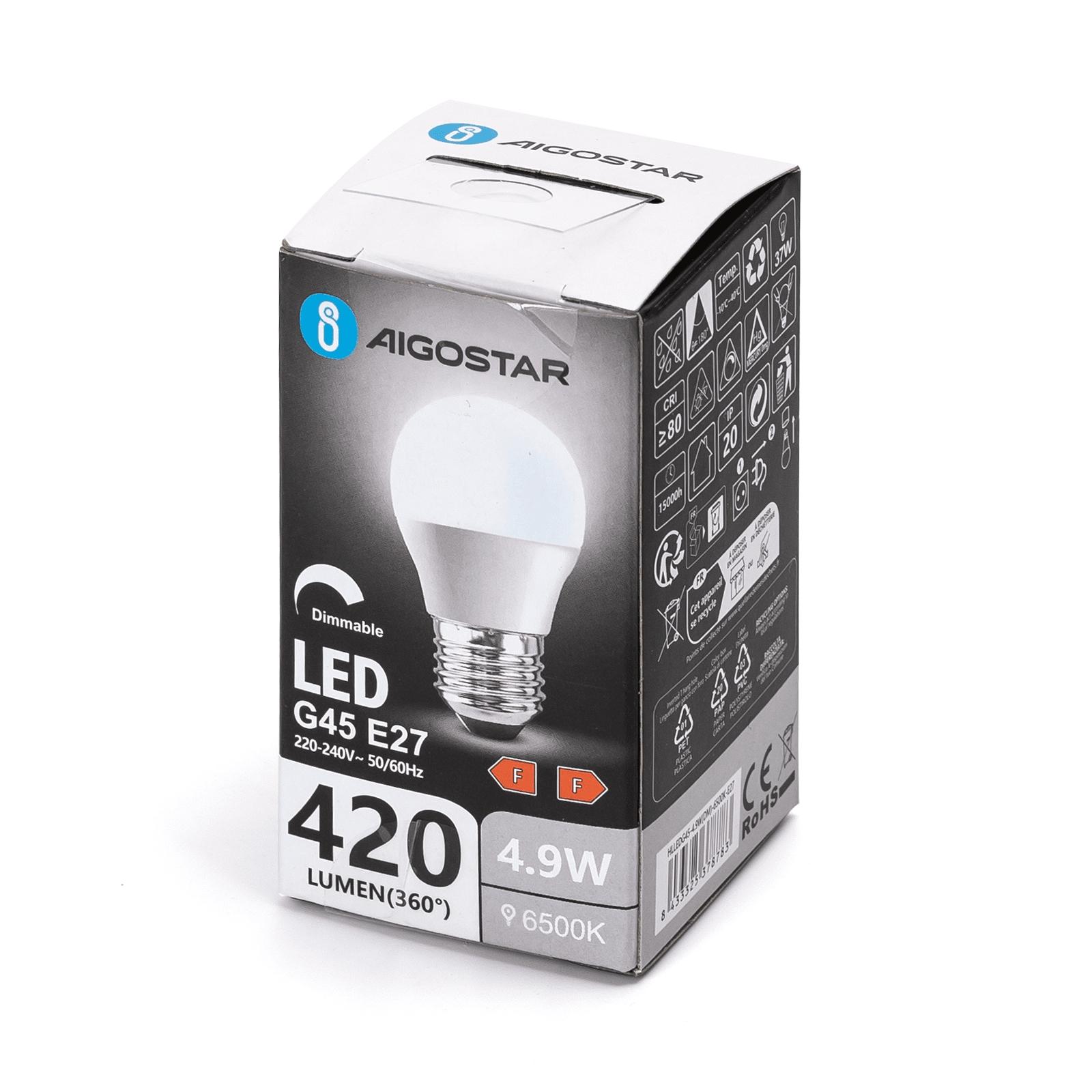 Ściemnialna żarówka LED G45 E27 4,9W 6500K