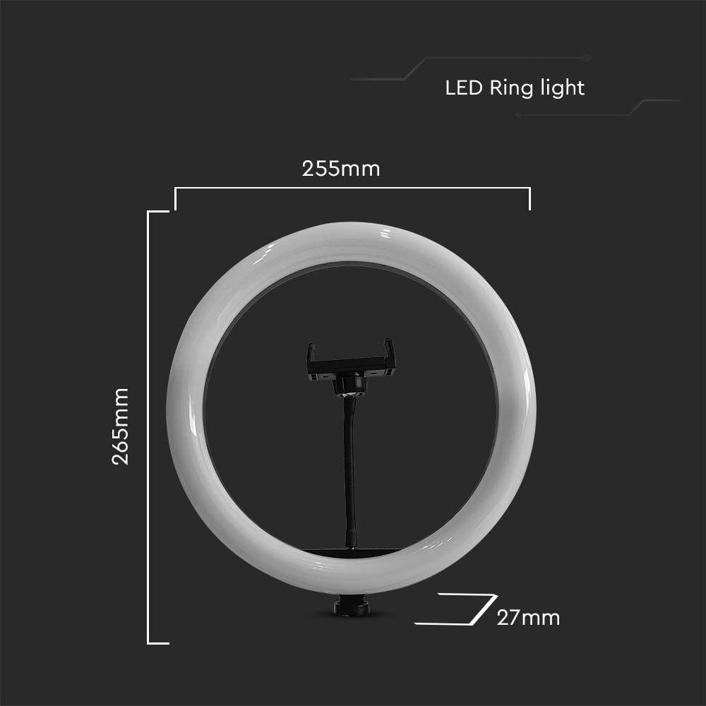 VT-45010 10W LED RING LIGHT 10INCH WITH TABLE TRIPOD 3200K-5500K