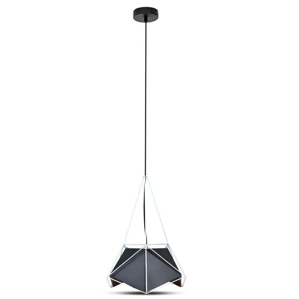 VT-7401 PRISM PENDANT LIGHT(E27),BLACK LAMPSHADE WITH WHITE WIRE-D:400*540MM